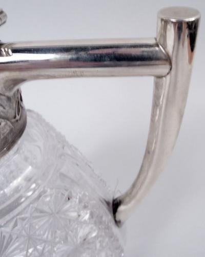  Norton White Pretty English Victorian Sterling Silver Cut Glass Decanter 1889