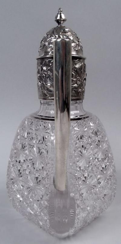  Norton White Pretty English Victorian Sterling Silver Cut Glass Decanter 1889
