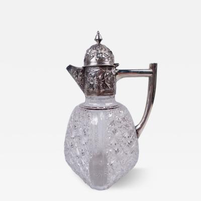  Norton White Pretty English Victorian Sterling Silver Cut Glass Decanter 1889