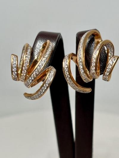  Novecentonovantanove 18K Gold and Diamond Earrings from Italy