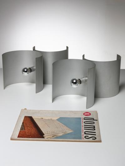  Nucleo Rare Pair of Aluminum Table Lamps by Nucleo Sormani