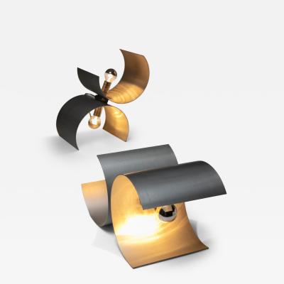  Nucleo Rare Pair of Aluminum Table Lamps by Nucleo Sormani