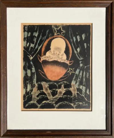 Nura Ulreich Art Deco Surreal Baby Among the Stars in a Theater