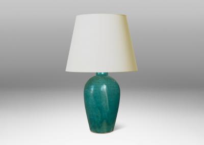 Nylund Krebs Art Deco Functionalist Table Lamp in Turquoise Glaze by Nylund Krebs