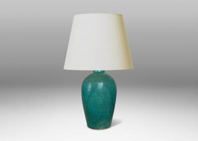  Nylund Krebs Art Deco Functionalist Table Lamp in Turquoise Glaze by Nylund Krebs