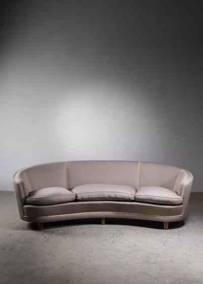 O H Sj grens M belfabrik Large O H Sj gren curved sofa Sweden