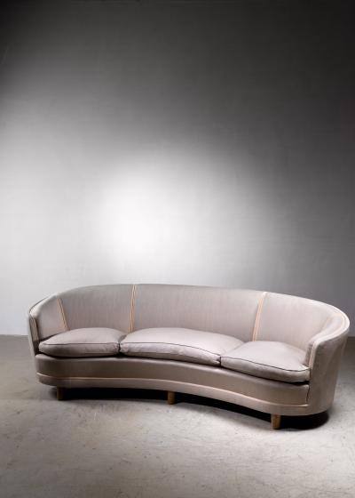  O H Sj grens M belfabrik Large O H Sj gren curved sofa Sweden
