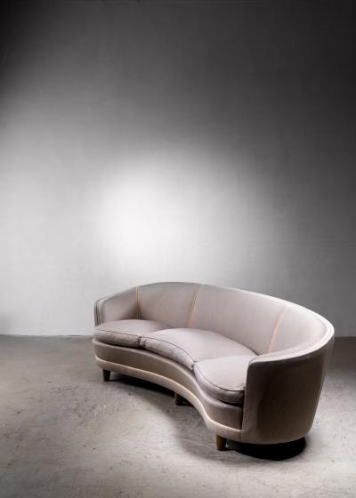  O H Sj grens M belfabrik Large O H Sj gren curved sofa Sweden