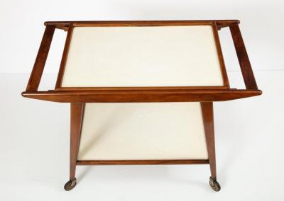  OCA Mid Century Modern Brazilian Tea Cart in Hardwood and Formica by OCA 1950s