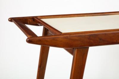  OCA Mid Century Modern Brazilian Tea Cart in Hardwood and Formica by OCA 1950s