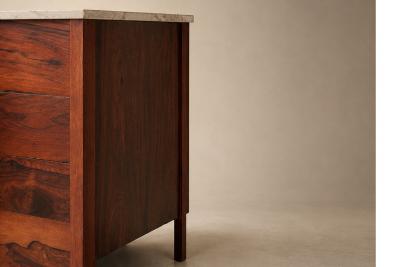  OCA Sergio Rodrigues Marquesa Chest of Drawers in Rosewood with Marble Top Oca
