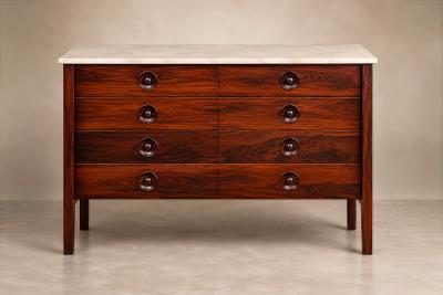  OCA Sergio Rodrigues Marquesa Chest of Drawers in Rosewood with Marble Top Oca