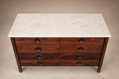  OCA Sergio Rodrigues Marquesa Chest of Drawers in Rosewood with Marble Top Oca