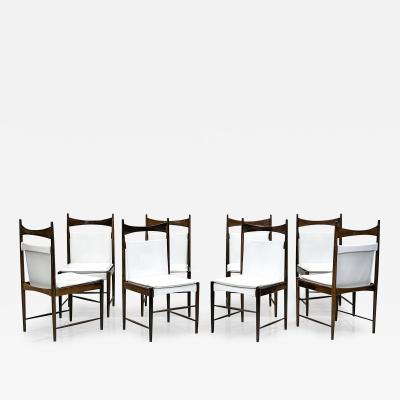  OCA Set of 8 Rosewood Cantu Dining Chairs Sergio Rodrigues OCA Brazil 1950s