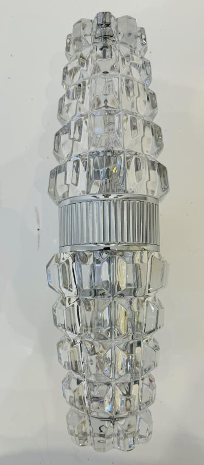  OTHR French 1970s Space Age Othr Crystal Mid Century Wall Lamps