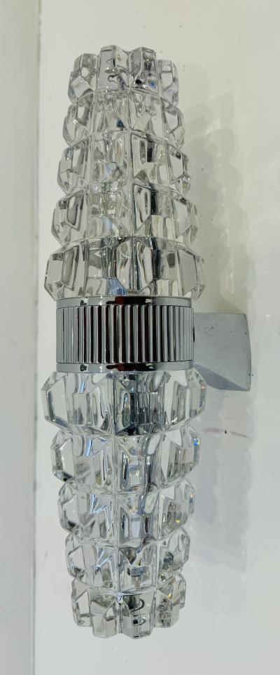  OTHR French 1970s Space Age Othr Crystal Mid Century Wall Lamps