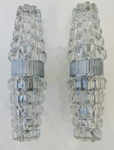  OTHR French 1970s Space Age Othr Crystal Mid Century Wall Lamps