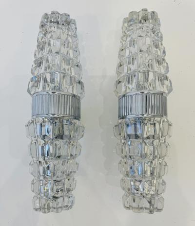  OTHR French 1970s Space Age Othr Crystal Mid Century Wall Lamps