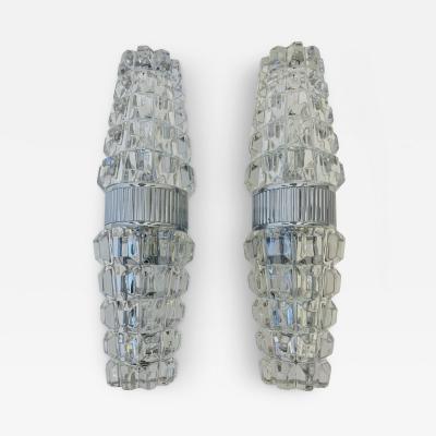  OTHR French 1970s Space Age Othr Crystal Mid Century Wall Lamps