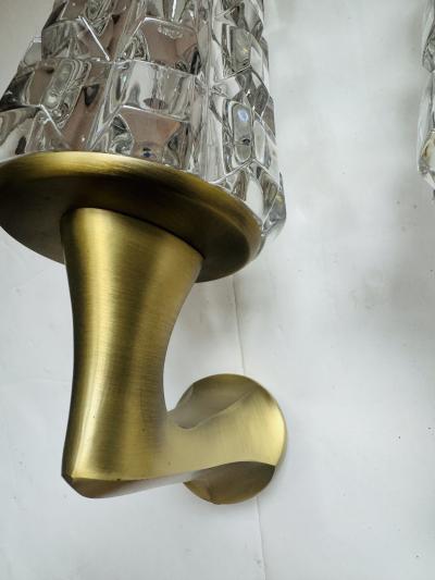  OTHR Pair of 1970s French Crystal Othr Mid Century Wall Lamps