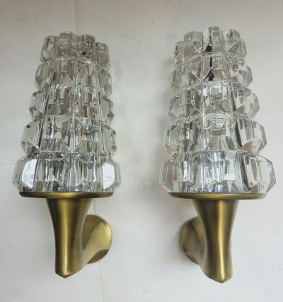  OTHR Pair of 1970s French Crystal Othr Mid Century Wall Lamps