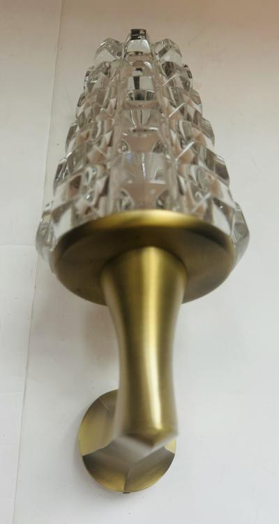  OTHR Pair of 1970s French Crystal Othr Mid Century Wall Lamps