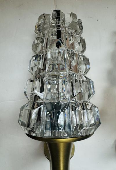  OTHR Pair of 1970s French Crystal Othr Mid Century Wall Lamps