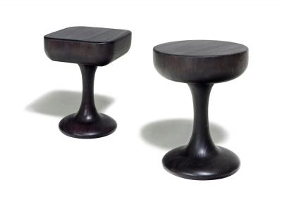  OTTRA Pedestal Side Table Round Top 