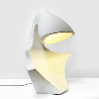  Oak Design Studios ECTO 1 White plaster table lamp