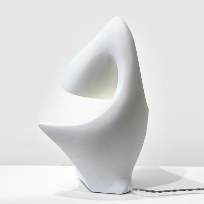  Oak Design Studios ECTO 1 White plaster table lamp
