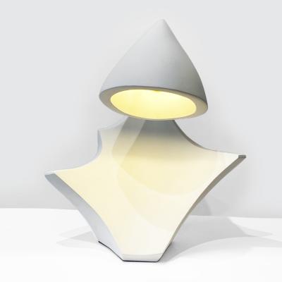  Oak Design Studios ECTO 1 White plaster table lamp