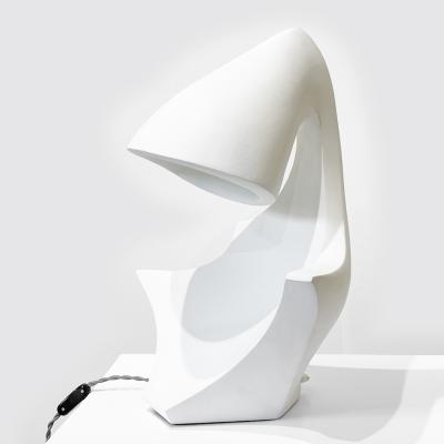  Oak Design Studios ECTO 1 White plaster table lamp