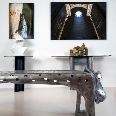  Oak Design Studios ECTO 1 White plaster table lamp