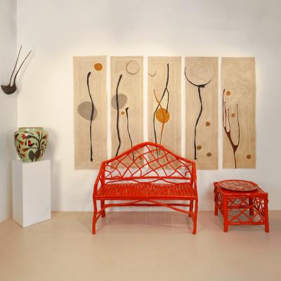  Oak Design Studios THE HESPERIDES POLYPTYCH One of a kind sisal rope tapestry