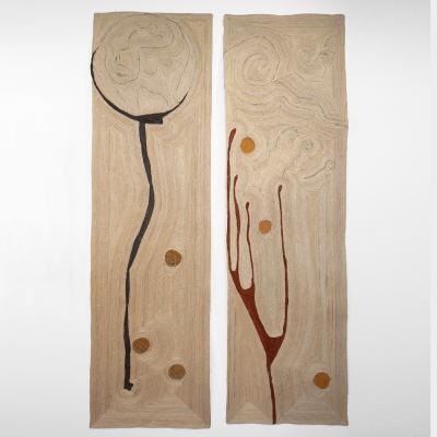  Oak Design Studios THE HESPERIDES POLYPTYCH One of a kind sisal rope tapestry