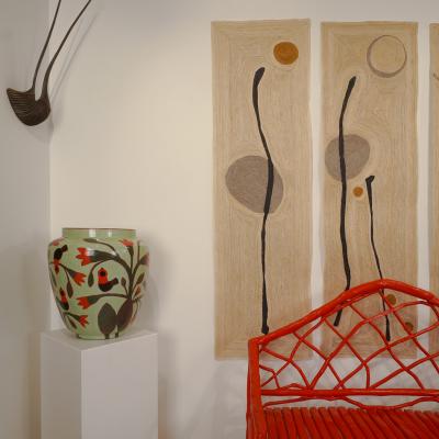  Oak Design Studios THE HESPERIDES POLYPTYCH One of a kind sisal rope tapestry