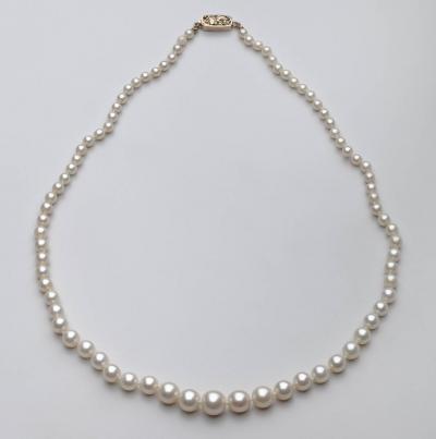  Oakes Studio American Arts Crafts Period Pearl Necklace w Gold Clasp by The Oakes Studios