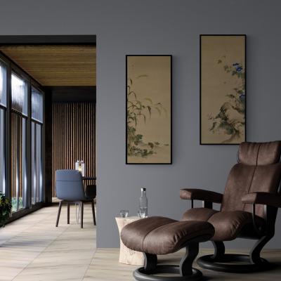  Obata Tosho Mid 19th Century Framed Japanese Painting Spider Morning Glory 