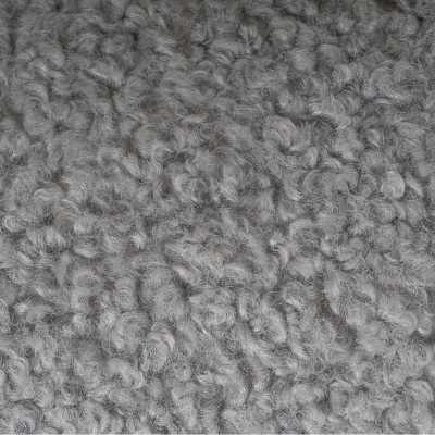  Object Refinery Wooly Bench in Gray Faux Lambswool Walnut by Object Refinery