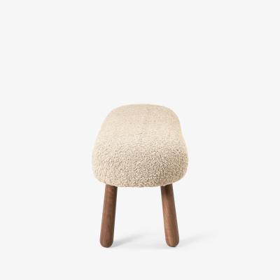  Object Refinery Wooly Bench in Natural Faux Lambswool Walnut by Object Refinery