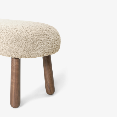  Object Refinery Wooly Bench in Natural Faux Lambswool Walnut by Object Refinery