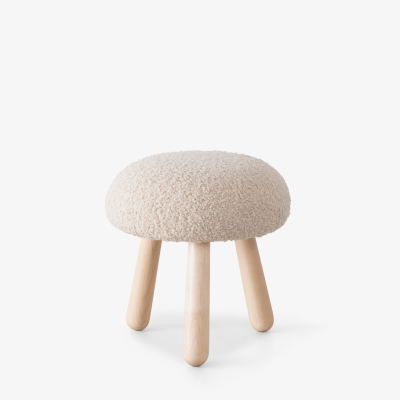  Object Refinery Wooly Ottoman in Natural Faux Lambswool Maple by Object Refinery