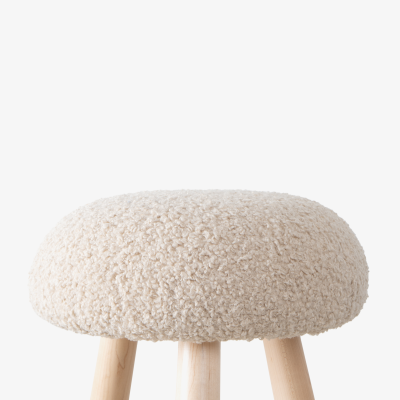  Object Refinery Wooly Ottoman in Natural Faux Lambswool Maple by Object Refinery