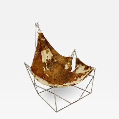  Odile Mir 1970s Cow Hide Chair By Odile Mir France 