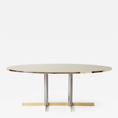  Officina Antiquaria Oval table in metal and brass designed and produced by Officina Antiquaria