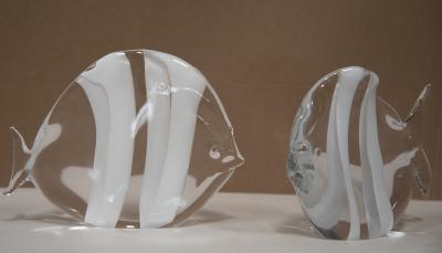  Oggetti PAIR of OGGETTI Italian HAND CRAFTED Exotic GLASS Fish Sculptures