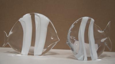  Oggetti PAIR of OGGETTI Italian HAND CRAFTED Exotic GLASS Fish Sculptures