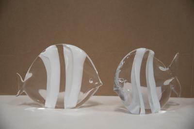  Oggetti PAIR of OGGETTI Italian HAND CRAFTED Exotic GLASS Fish Sculptures
