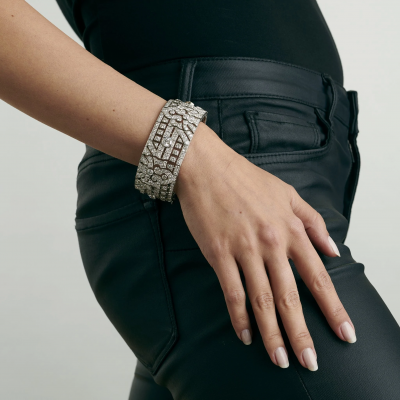  Okrant et Davidonniez Okrant et Davidonniez Diamond Wide Strap Bracelet
