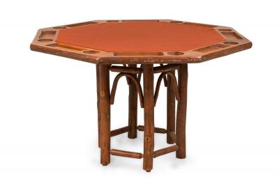  Old Hickory Furniture Co Rustic Old Hickory Dual Top Felt and Pine Octagonal Game Table